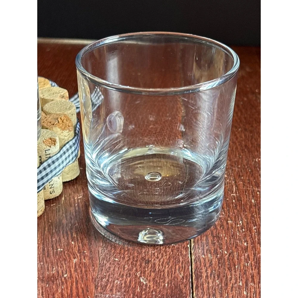 Set of 2 Clear Glass Whiskey Lowball Tumblers Weighted Base Old Fashioned 3.5in